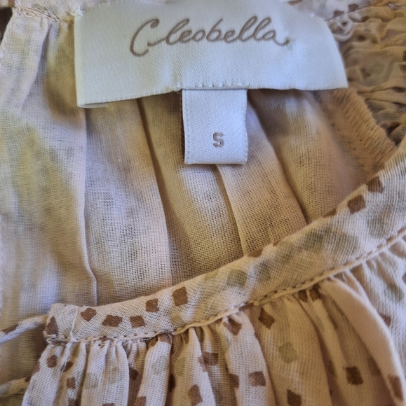 Cleobella Saga romper floral flutter sleeve tie belt jumpsuit in Geo blush Small - Picture 6 of 16